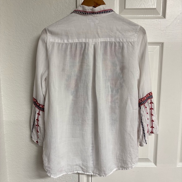 Johnny Was | Arie White Flute Sleeve Shirt Size S - Picture 2 of 5